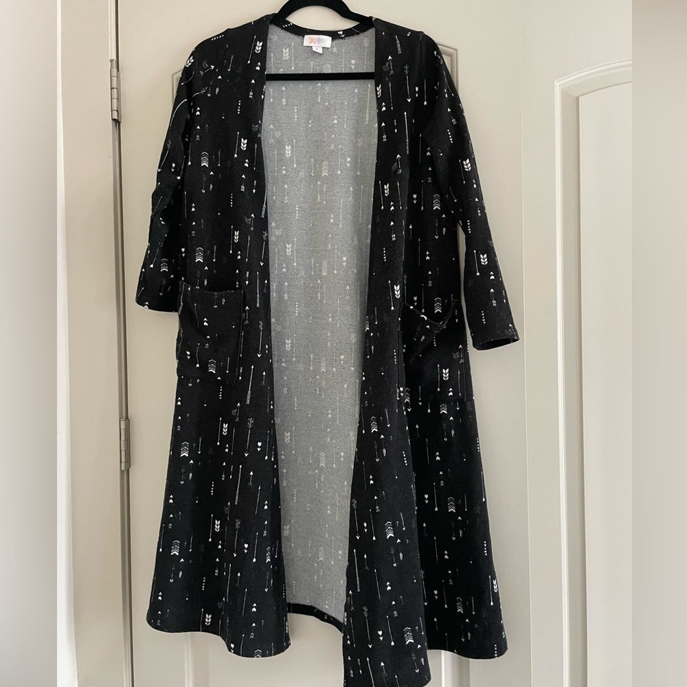 Arrow print long cardigan